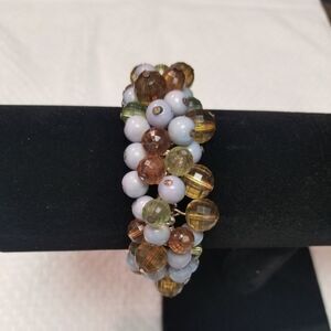 💲💲multi color cluster beaded stretch braceler
